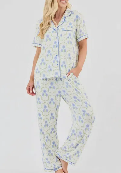 Mary Square Sweetbriar Pajama Set In Dusty Blue In Neutral