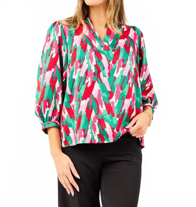 Mary Square Tamyrn Chic Top In Pink With A Twist In Multi
