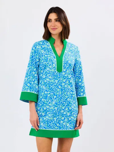 Mary Square The Brenda Meadowline Mini Dress In Blue