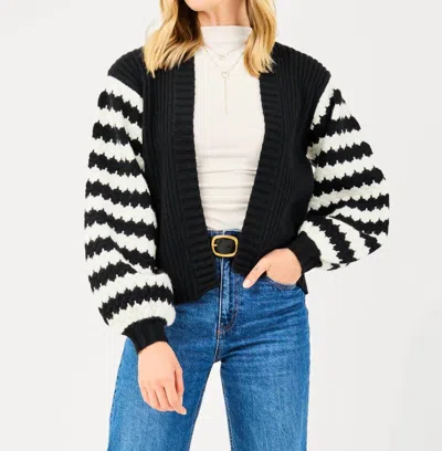 Mary Square The Monroe Cardigan In Black & White In Multi