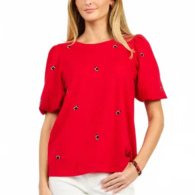 Mary Square Tina Top In Red Black