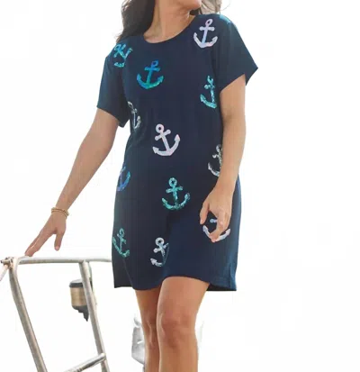 Mary Square Women's Anna Dress In Anchors In Blue