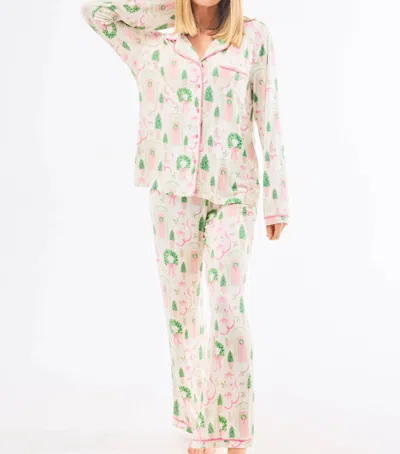 Mary Square Women's Charlotte Pant Set In Home For Christmas In Neutral