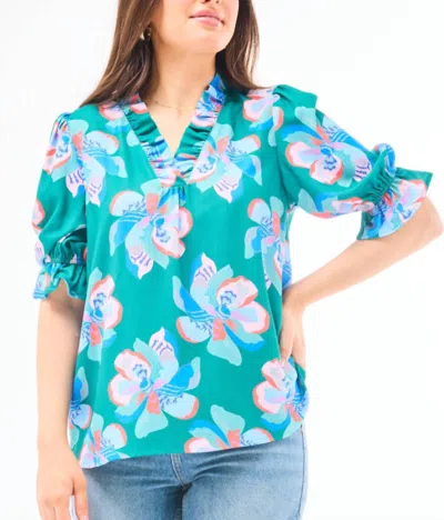 Mary Square Women's Julie Center Stage Top In Green In Blue