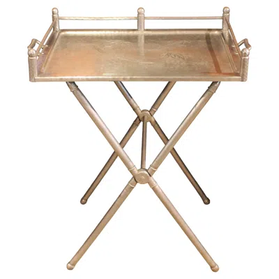 Pre-owned Mary Wright Circa 1940s Hollywood Regency Cocktail Tray & Folding Stand In Brown