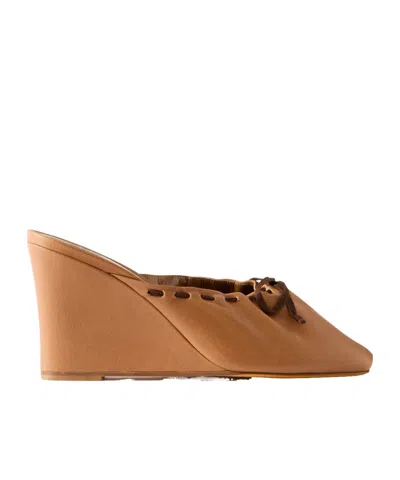 Maryam Nassir Zadeh Ballet Leather Wedge Mules In Multi