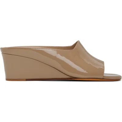 Maryam Nassir Zadeh Beige Yves Wedge Heeled Sandals In 321 Sand Patent