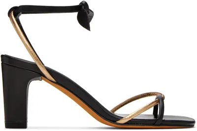 Maryam Nassir Zadeh Black & Gold Riley Heels In 000 Black