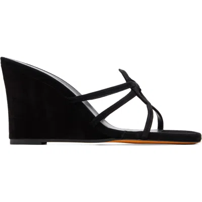 Maryam Nassir Zadeh 70 Opera Suede Wedge Sandals In Black