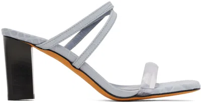Maryam Nassir Zadeh Blue Croc Samantha Heeled Sandals In 605 Icicle