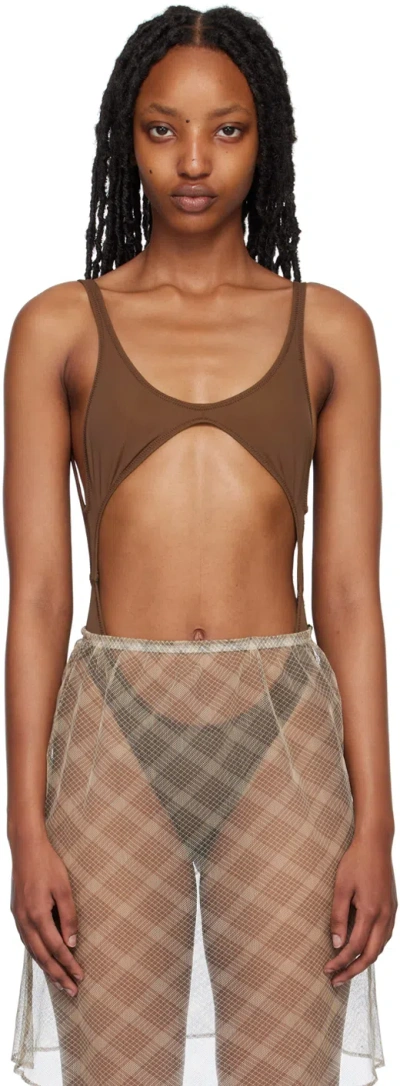 Maryam Nassir Zadeh Brown Emi Bodysuit In 1173 Carob