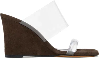 Maryam Nassir Zadeh 95mm Olympia Leather Wedge Mule In 703 Oak