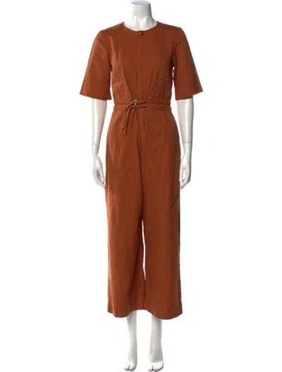 Pre-owned Maryam Nassir Zadeh Crew Neck Jumpsuit In Brown