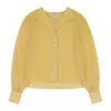 Maryam Nassir Zadeh Flaxen Balance Long Sleeve Blouse - Yellow In Yellow