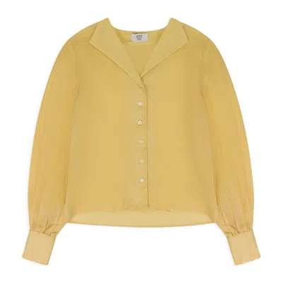 Maryam Nassir Zadeh Flaxen Balance Long Sleeve Blouse - Yellow