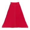 Maryam Nassir Zadeh Ines Constrast Stitched Red Maxi Skirt In Multi