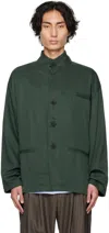 Maryam Nassir Zadeh Khaki Neffe Blazer In Dark Green