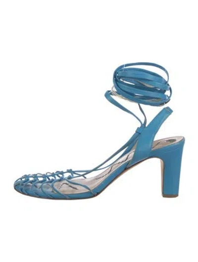 Pre-owned Maryam Nassir Zadeh Leather Gladiator Sandals In Blue