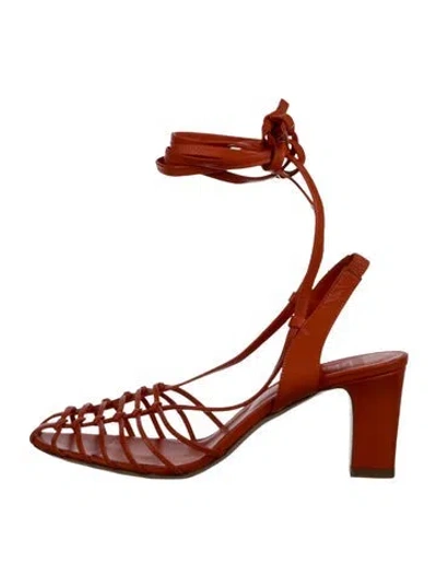 Pre-owned Maryam Nassir Zadeh Leather Gladiator Sandals In Orange