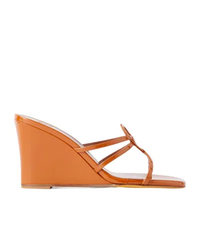 Maryam Nassir Zadeh 70 Opera Leather Wedge Sandals In Brown
