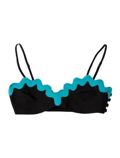 Pre-owned Maryam Nassir Zadeh Linen Scoop Neck Sports Bra In Black