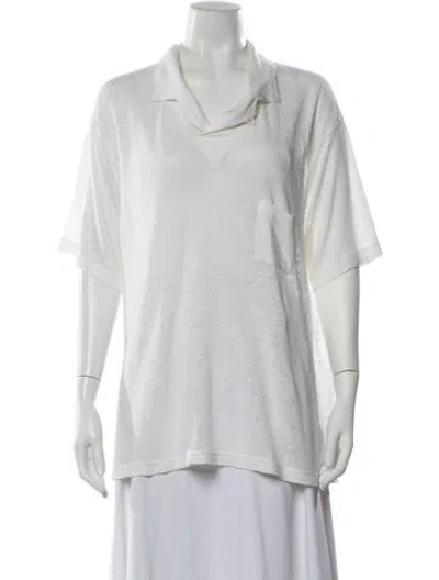 Pre-owned Maryam Nassir Zadeh Linen Short Sleeve Polo In Neutrals