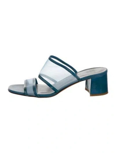 Pre-owned Maryam Nassir Zadeh Mesh Slides In Blue