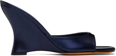 Maryam Nassir Zadeh Navy Lido Wedge Heeled Sandals In 774 Alder