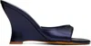 Maryam Nassir Zadeh Navy Lido Wedge Heeled Sandals In 774 Alder Metallic C