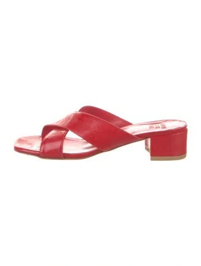 Pre-owned Maryam Nassir Zadeh Patent Leather Slides In Red