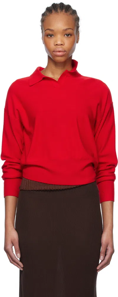 Maryam Nassir Zadeh Red Getty Polo In 760 Snapp