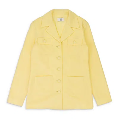 Maryam Nassir Zadeh Serafina Yellow Suit Jacket In Multi