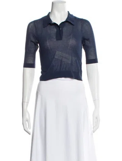 Pre-owned Maryam Nassir Zadeh Short Sleeve Polo In Blue