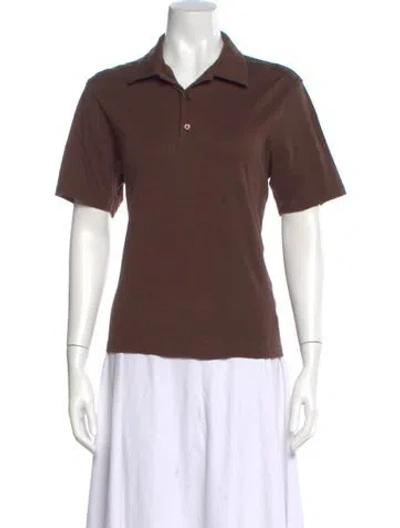 Pre-owned Maryam Nassir Zadeh Short Sleeve Polo In Brown
