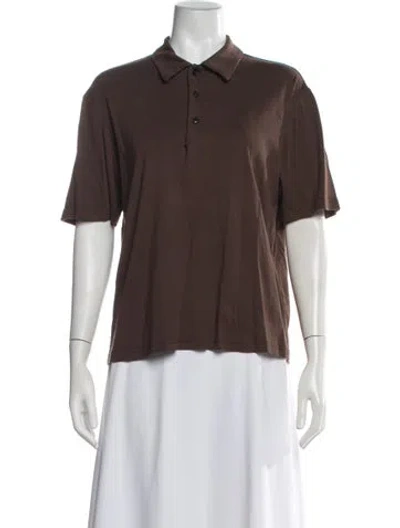 Pre-owned Maryam Nassir Zadeh Short Sleeve Polo In Brown