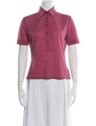 Pre-owned Maryam Nassir Zadeh Short Sleeve Polo In Pink