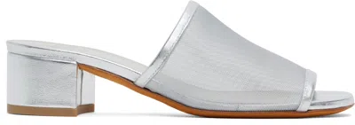 Maryam Nassir Zadeh Silver Sophie Slide Heeled Sandals In 671 Steel Metallic C