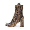 Maryam Nassir Zadeh Snake Print Emmanuelle Brown Ankle Boots In Brown