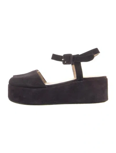 Pre-owned Maryam Nassir Zadeh Suede Sandals In Black