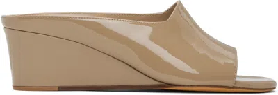 Maryam Nassir Zadeh Taupe Yves Wedge Heeled Sandals In 321 Sand Patent