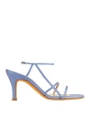 Maryam Nassir Zadeh Woman Sandals Slate Blue Size 7 Calfskin In Blue