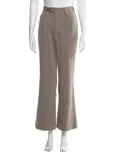 Pre-owned Maryam Nassir Zadeh Wool Flared Pants In Neutral