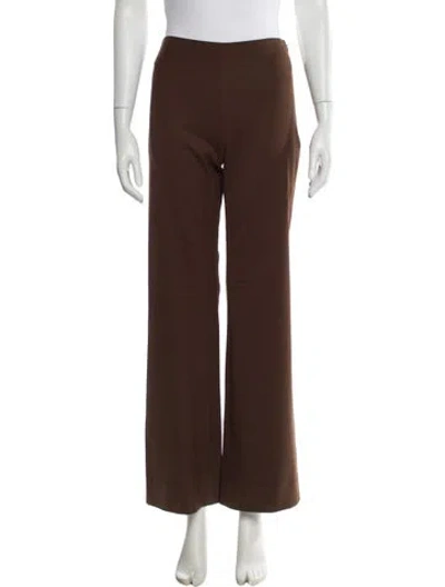 Pre-owned Maryam Nassir Zadeh Wool Wide Leg Pants In Brown