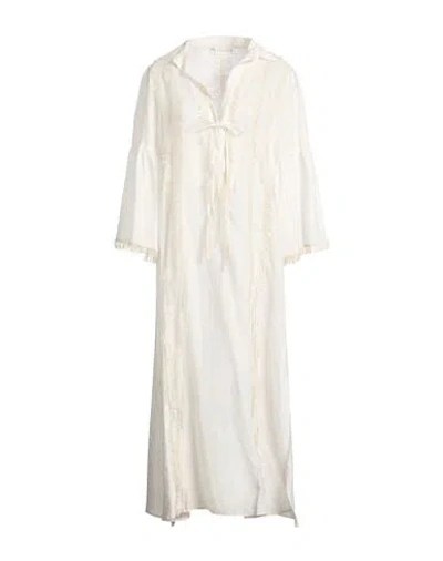 Marybloom Woman Maxi Dress Off White Size M Linen