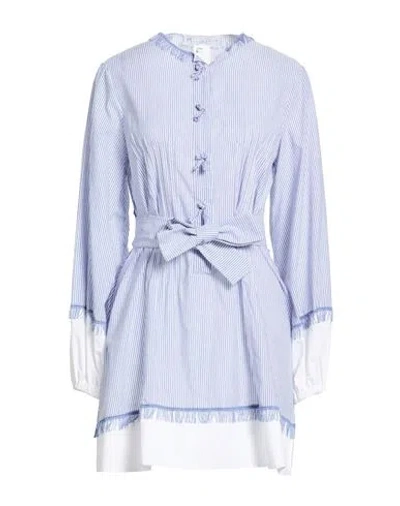 Marybloom Woman Mini Dress Blue Size L Cotton In Multi