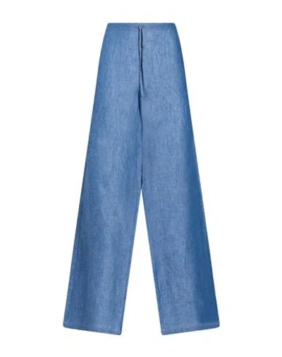 Marybloom Woman Pants Blue Size Xs Linen