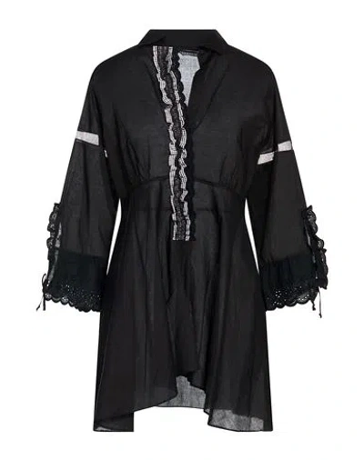 Marybloom Woman Top Black Size S Cotton