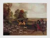 Marye-kelley Decoupage Fox Hunt A & B Placemats Set Of 4 In Beige In Multi