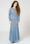 Maryisa Modest Embellished Sequin Beaded Maxi Occasional Dress