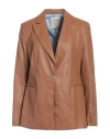 Maryley Woman Blazer Brown Size 10 Polyurethane In Brown
